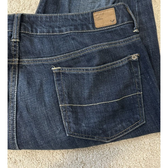American Eagle Jeans Size 12 Dark Wash Boy Fit Mid-Rise Ankle Denim - Picture 4 of 11